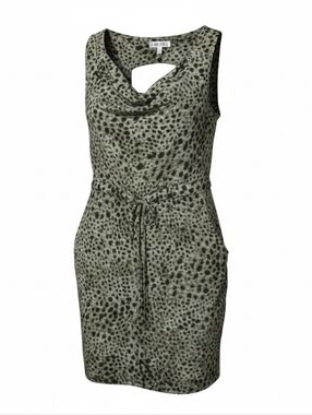 Jennifer Lopez Dress XL Animal Print Cowl Neck Sleeveless Pockets Casual Flowy